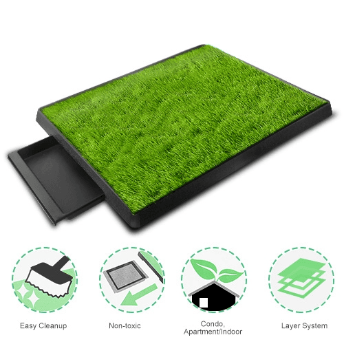 Dog Potty Training Artificial Grass Pad Pet Cat Toilet Trainer Mat Puppy Loo Tray Turf For Small Medium Dogs Indoor Outdoor Use