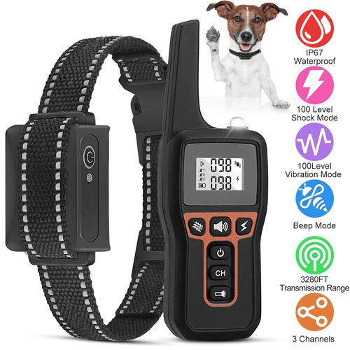 Dog Training Collar Receiver IP67 Waterproof Dog Bark Shock Vibration Beep Receiver Up To 3280ft