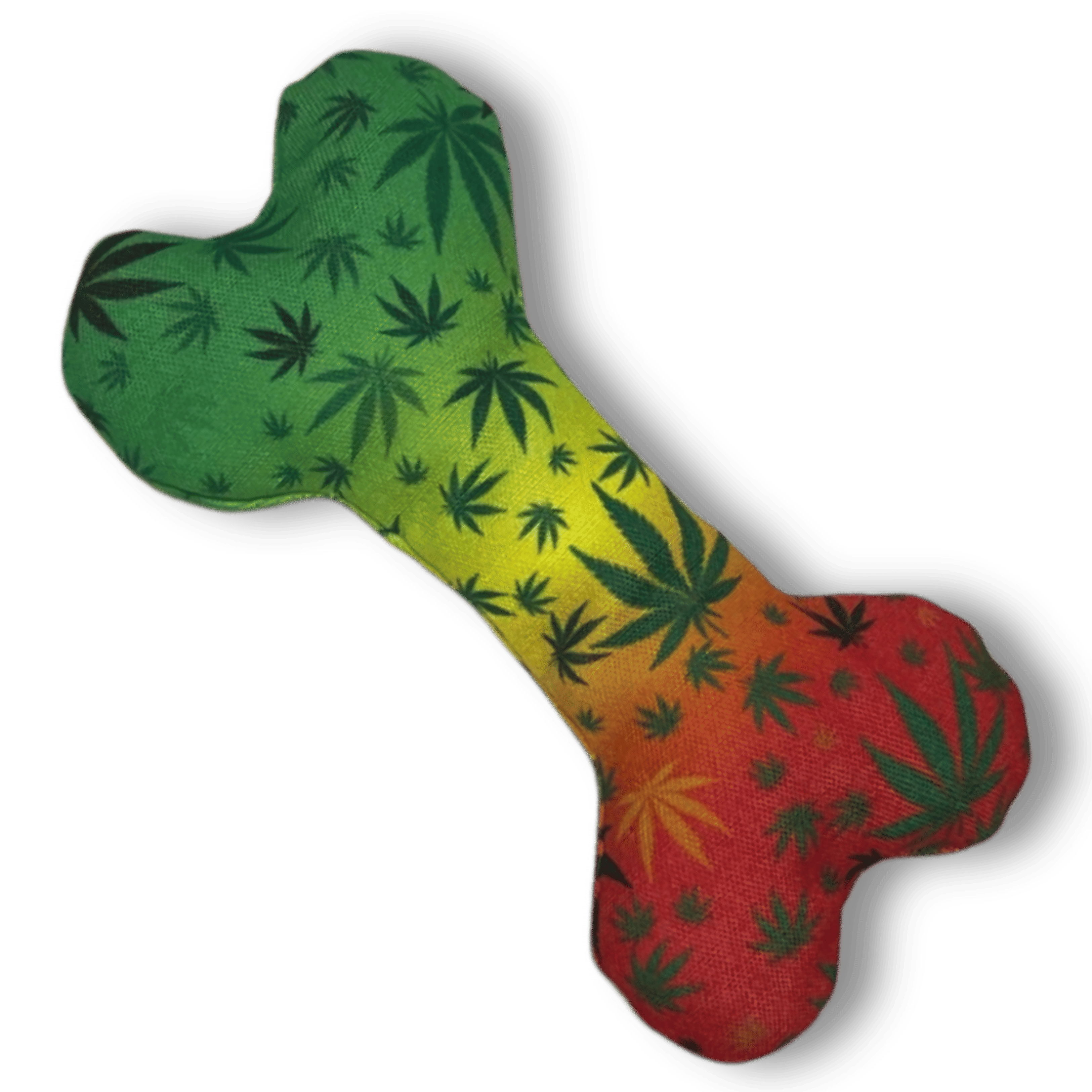 Stoned to da Bone, Cute Stuffed Rasta Leaf Bone Dog Toy, Funny Squeaky Weed Toy, Cool Plush Novelty 420 Gift for for Puppies & Small