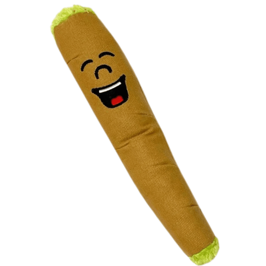 My Name is B, Cute Stuffed Parody Blunt Dog Toy, Funny Squeaky Weed Toy, Cool Plush Novelty 420 Gift for Pets & Their Owners