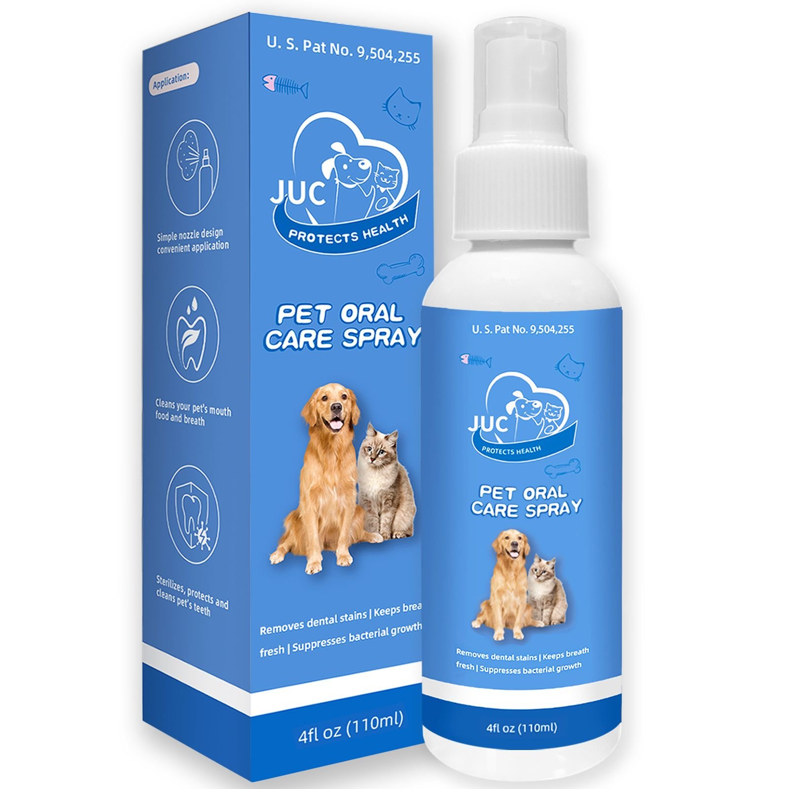 Dog Breath Freshener for Dogs & Cats Teeth Cleaning Spray Dog Bad Breath Pet Oral Care Spray 4fl.oz