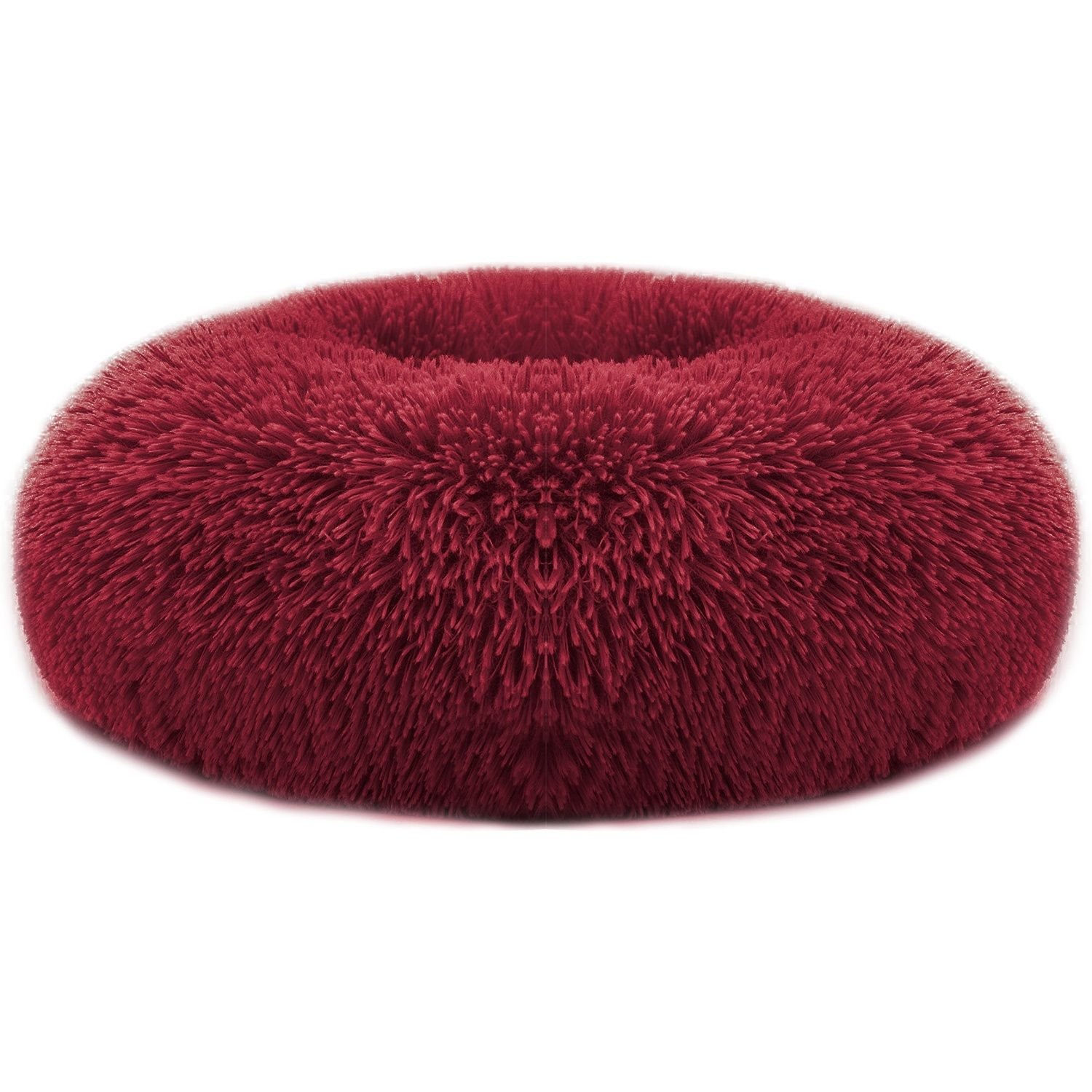 Pet Dog Bed Soft Warm Fleece Puppy Cat Bed Dog Cozy Nest Sofa Bed Cushion M Size (Color: Red, size: M)